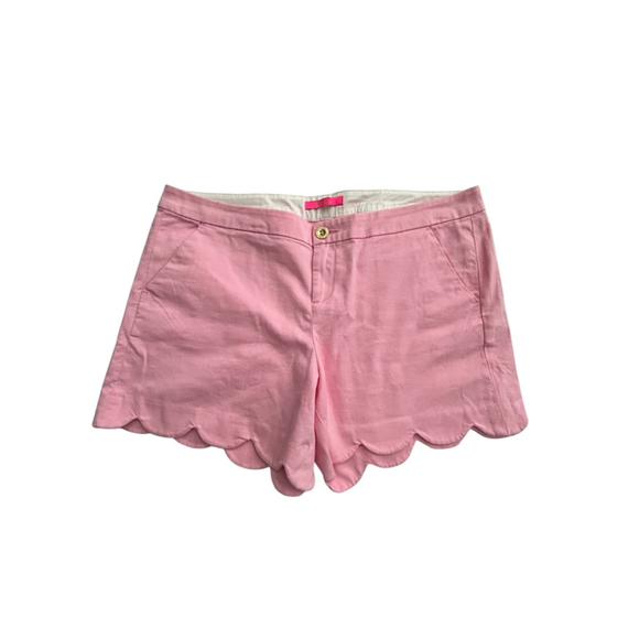 Lilly Pulitzer Pants - Women's Lilly Pulitzer Shorts Size 14 Pink Scalloped Hem